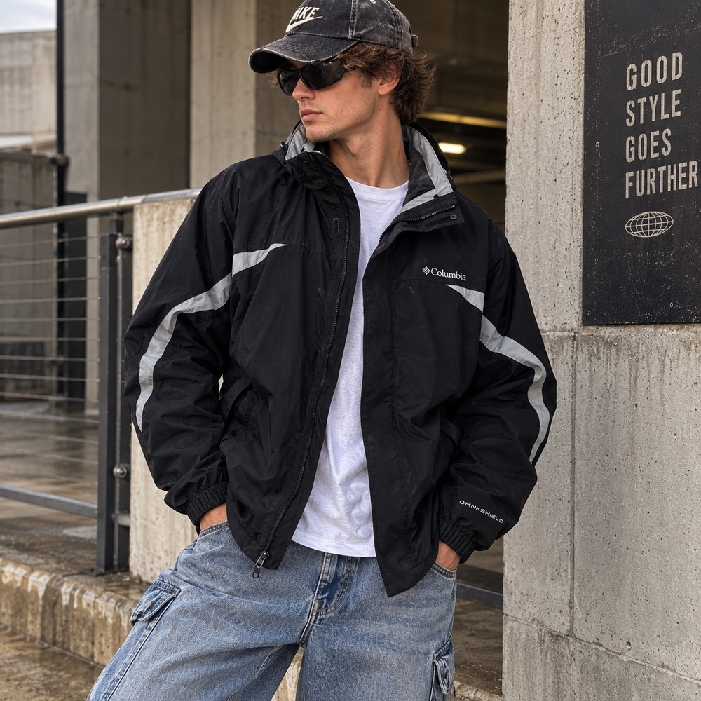 Columbia Men's Interchange Omni-Shield Waterproof Jacket Large Y2K Gorpcore